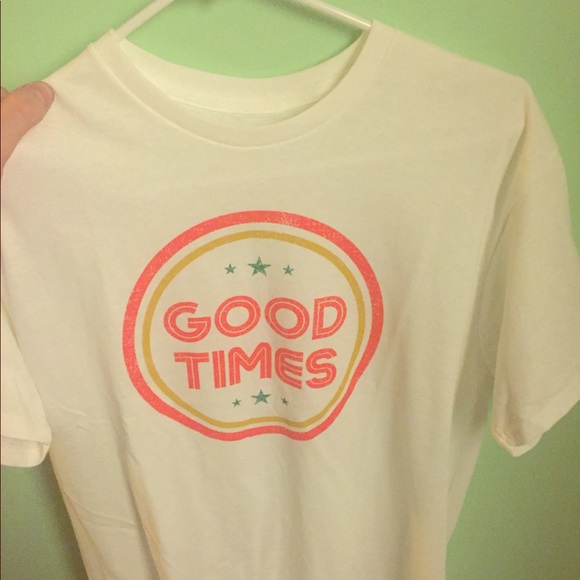 Men’s White Graphic T-Shirt - Good Times - Picture 1 of 1